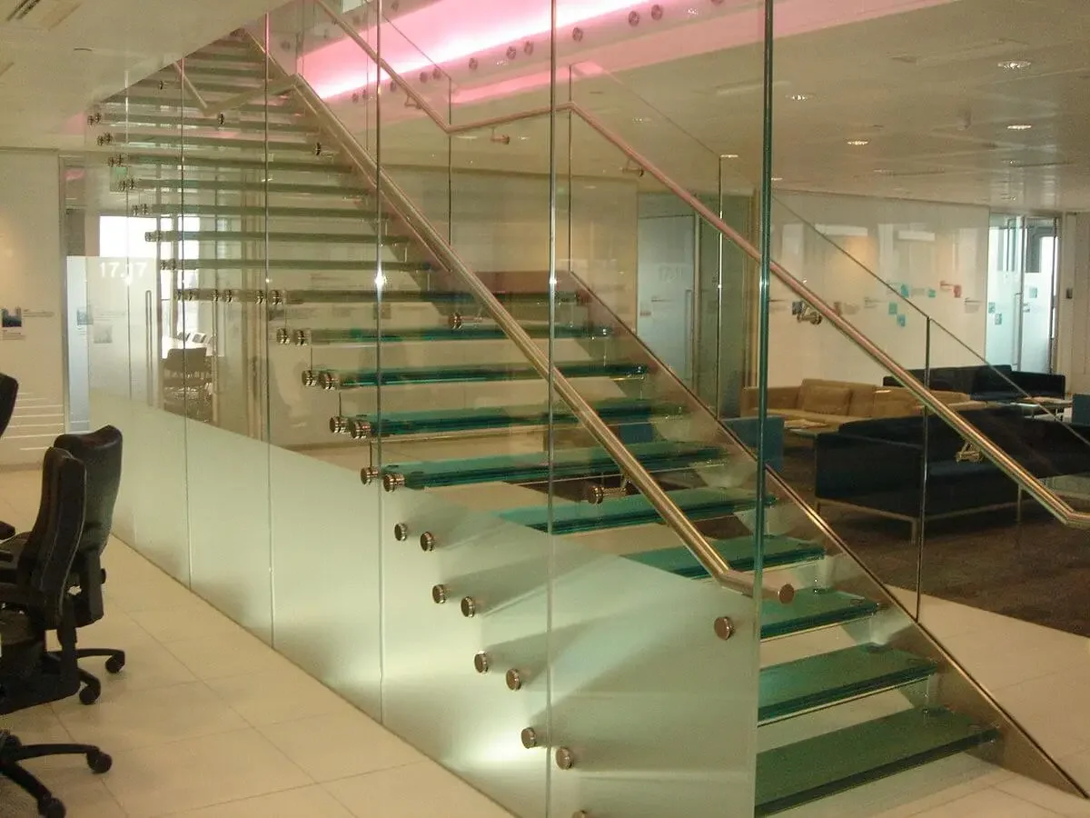 Fortis Bank glass staircase